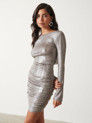 Gray Mini Jersey Dress
