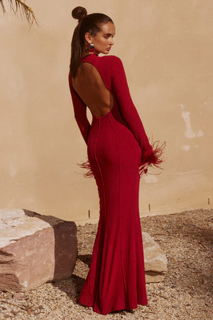 Ruby red maxi dress sale