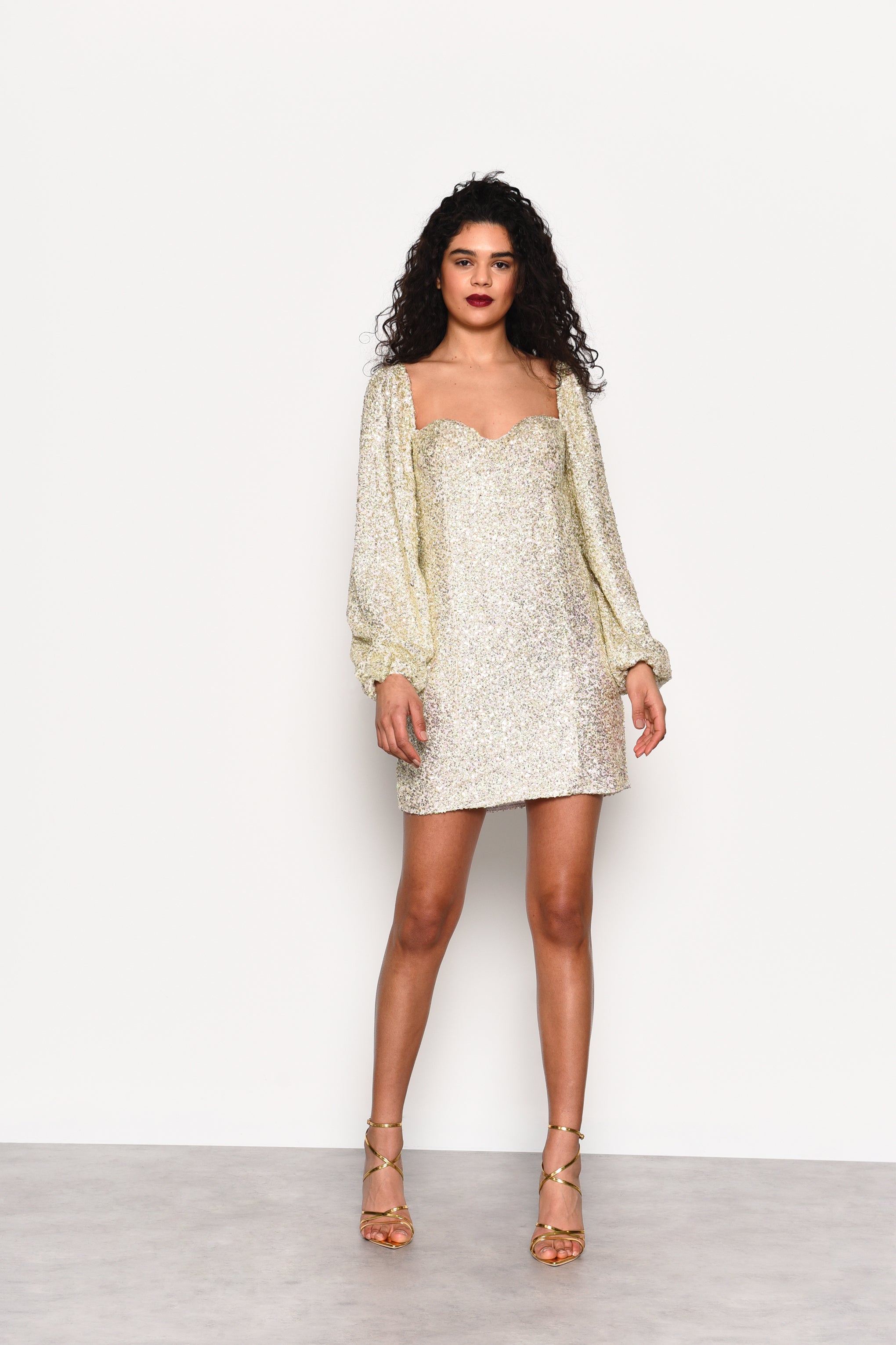 Cream and gold sequin outlet dress