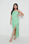 Keisha Midaxi Green Floral Dress