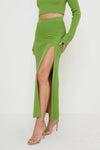 Sofia Asymmetric Knit Skirt Green