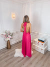 Pink Satin Multi Way Maxi Dress