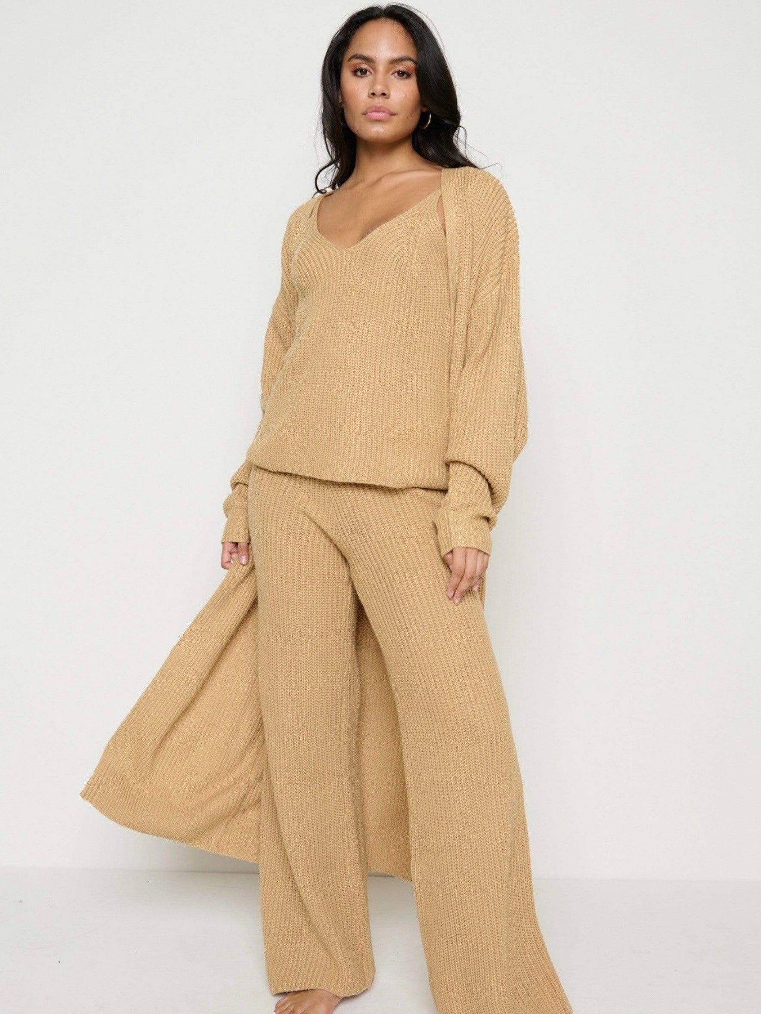 Camel maxi cardigan hotsell