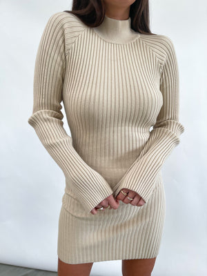 Abbey Ribbed Mini Knit Dress